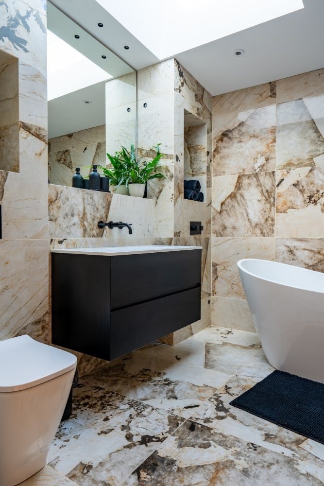 Modern ensuite bathroom photographed as part of a residential architectural project
